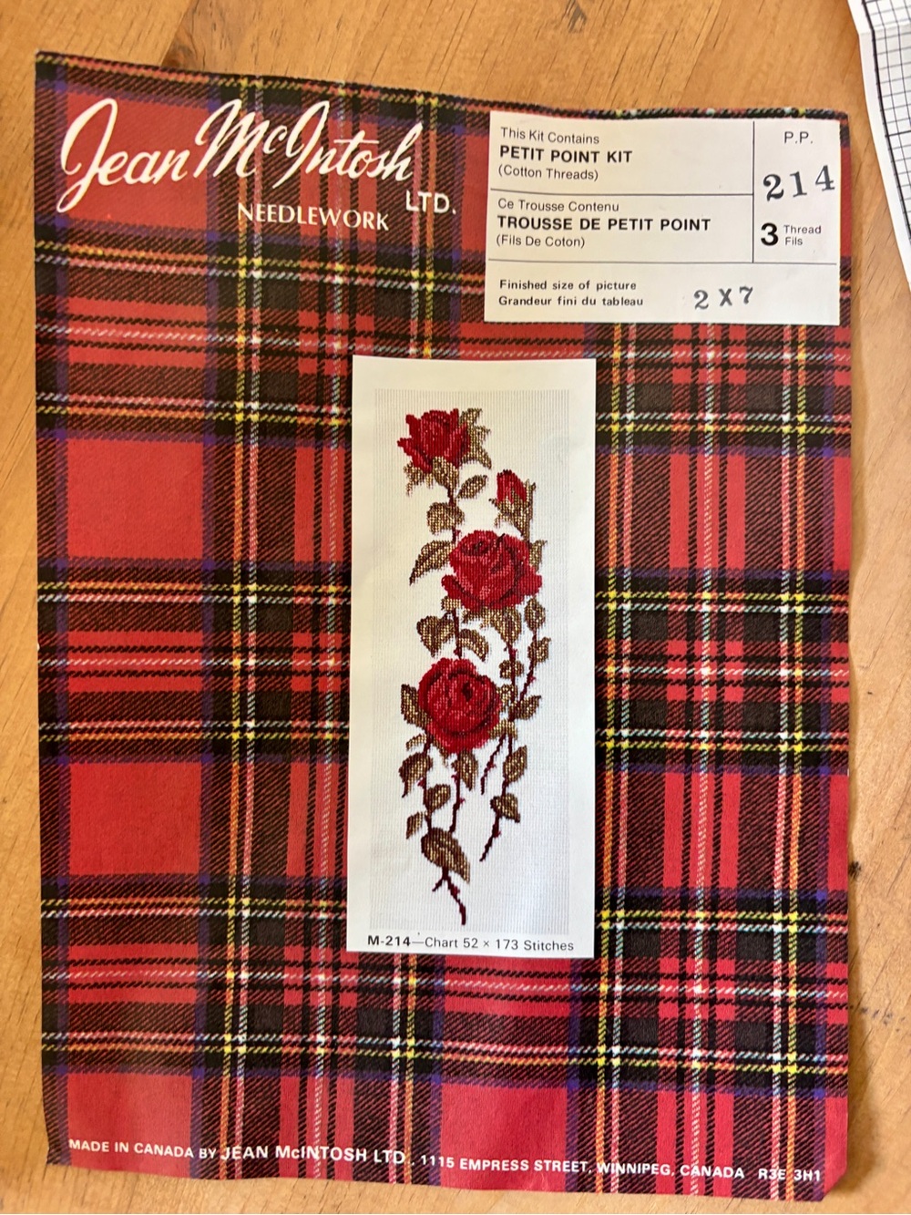 Jean McIntosh Red Rose Petit Point Needlework Kit M 214